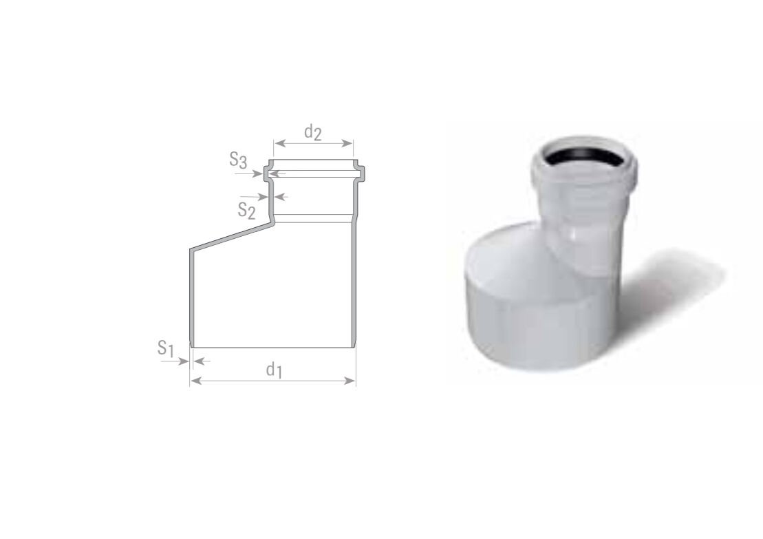 Fıratboru Pvc Dublex Atık Su Redüksiyon 110x50 110’Dan 50’Ye Redüksiyon