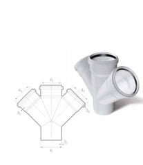 Fıratboru Pvc Dublex 110x110x110 Çatal 110’Luk Çift Çatal