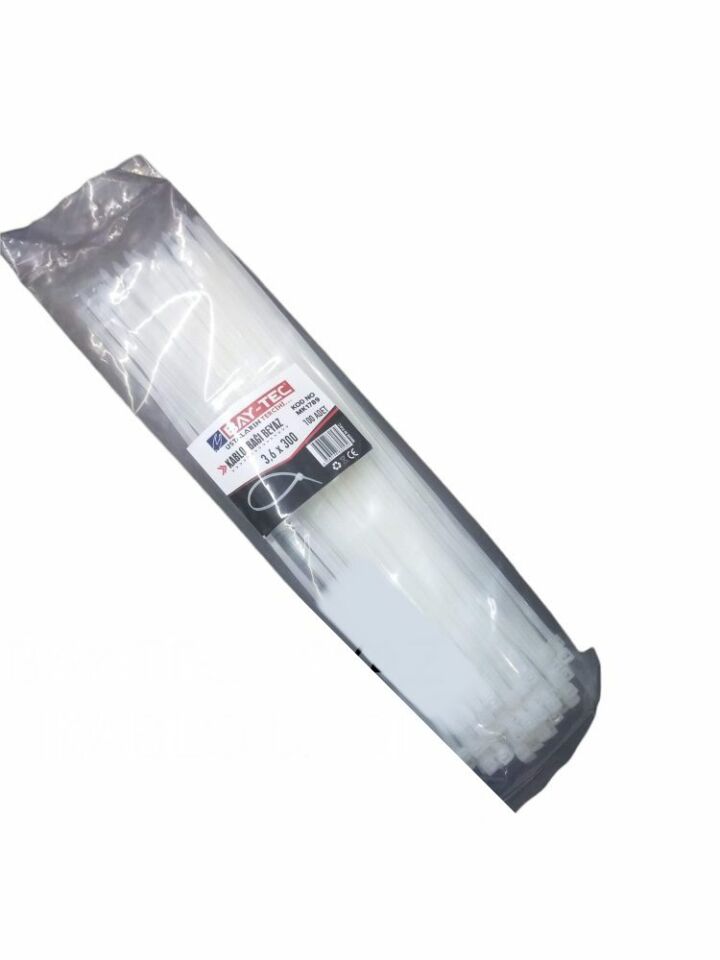Beyaz Kablo Bağı 4.8x200 Mm Cırt Kelepçe