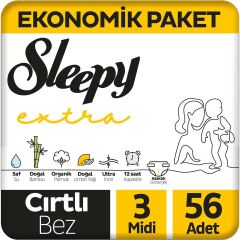Sleepy Extra Bebek Bezi 3 Numara Midi 56 Adet