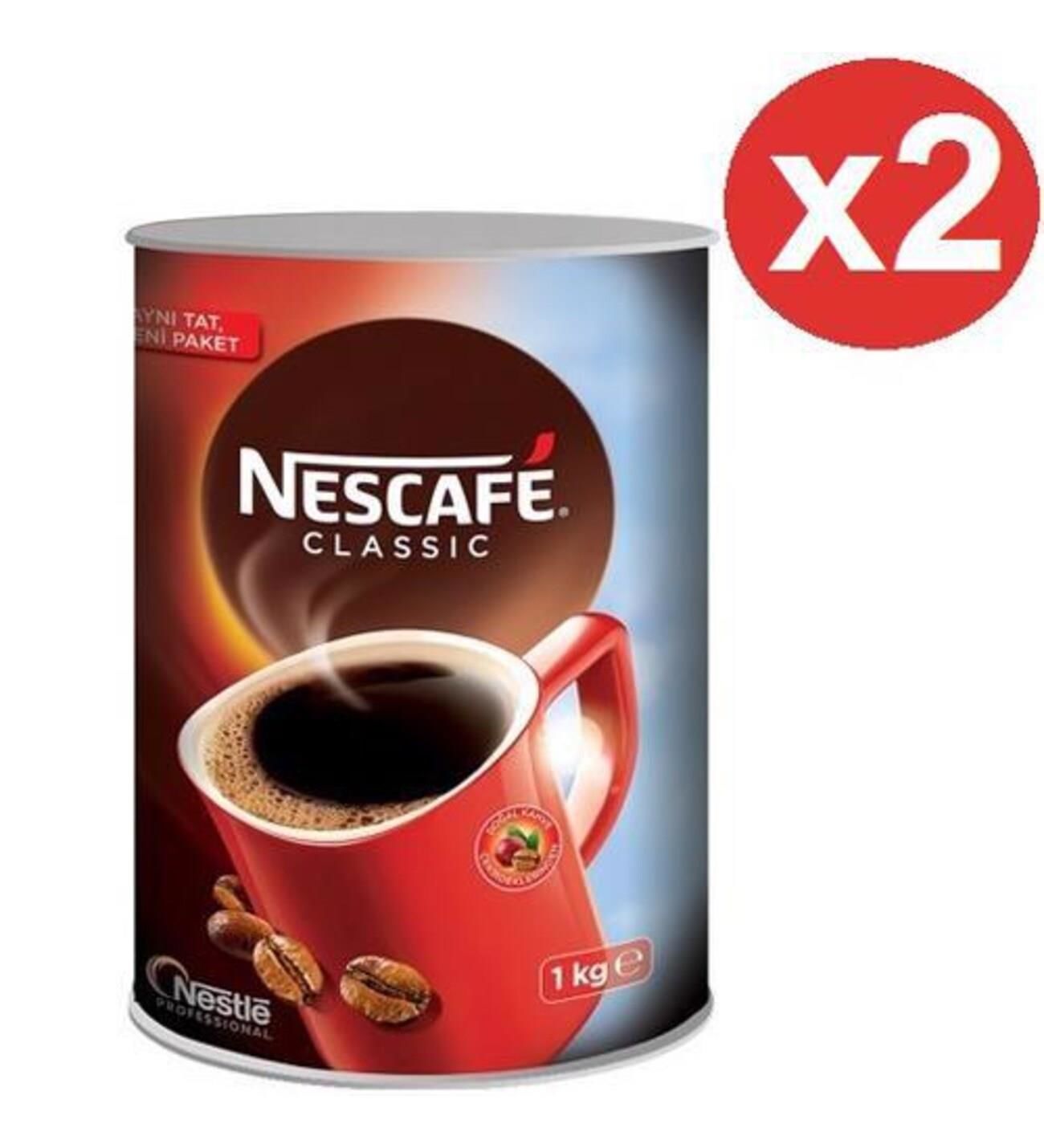 Nescafe Classic Hazır Kahve 1 Kg Teneke X 2 Adet