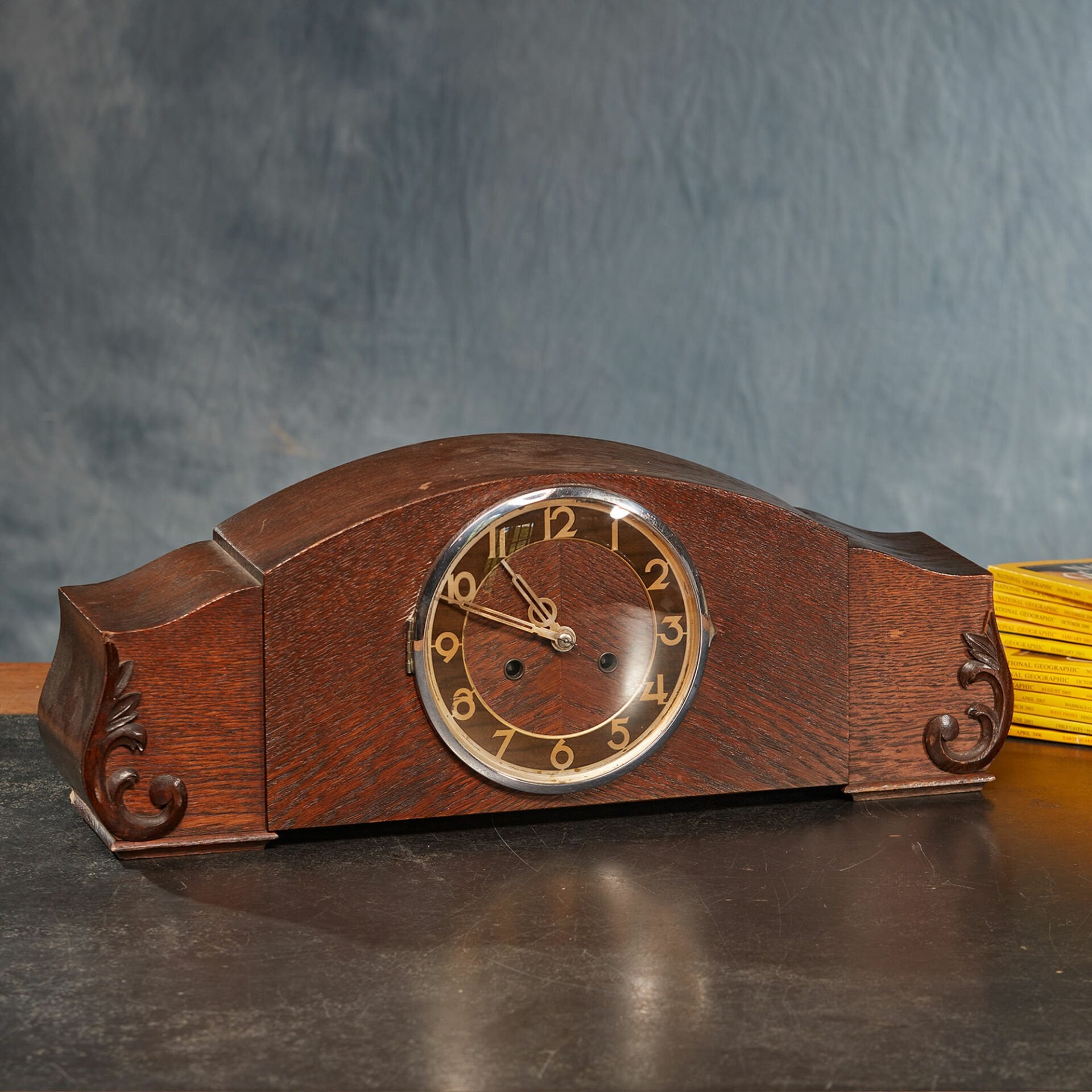 Oak Console Clock