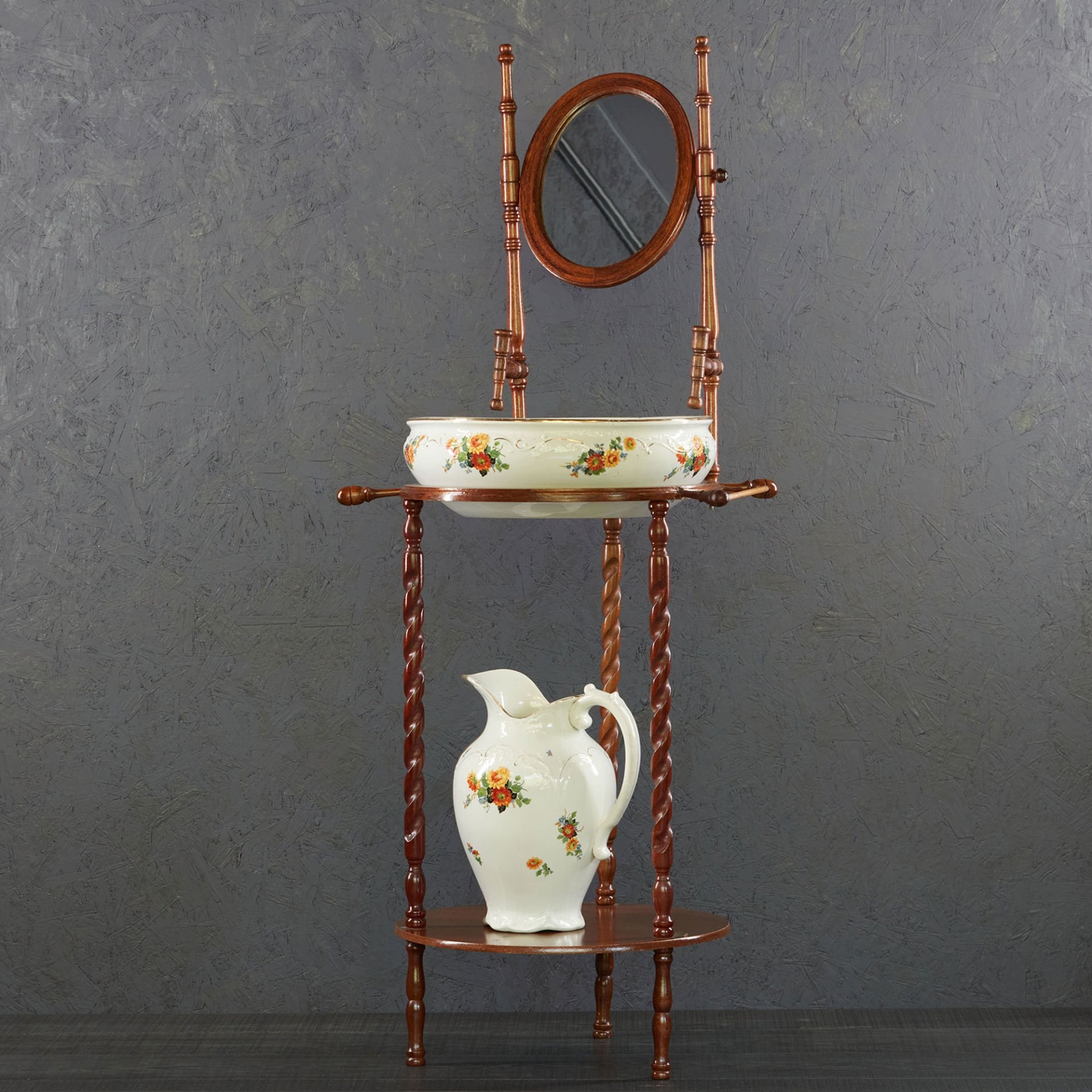 Wooden Pedestal Sink Set