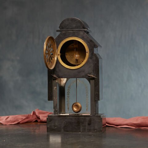 French Marble Clock Set