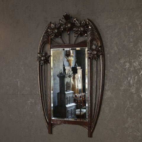 Fransız Art Nouveau Ahşap Ayna