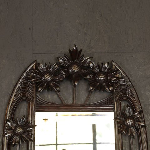 French Art Nouveau Wooden Mirror