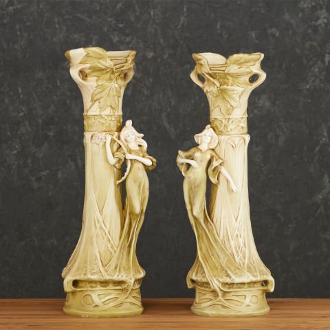 Art Nouveau Çift Vazo