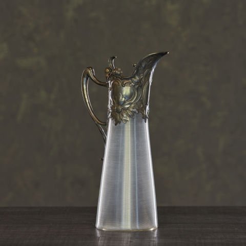 Baroque Style Carafe with Brass Lid