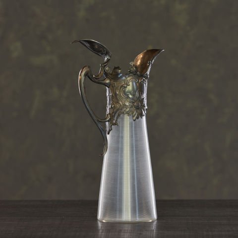 Baroque Style Carafe with Brass Lid