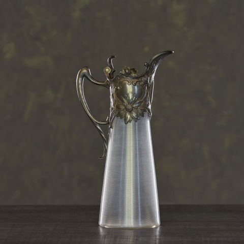Baroque Style Carafe with Brass Lid