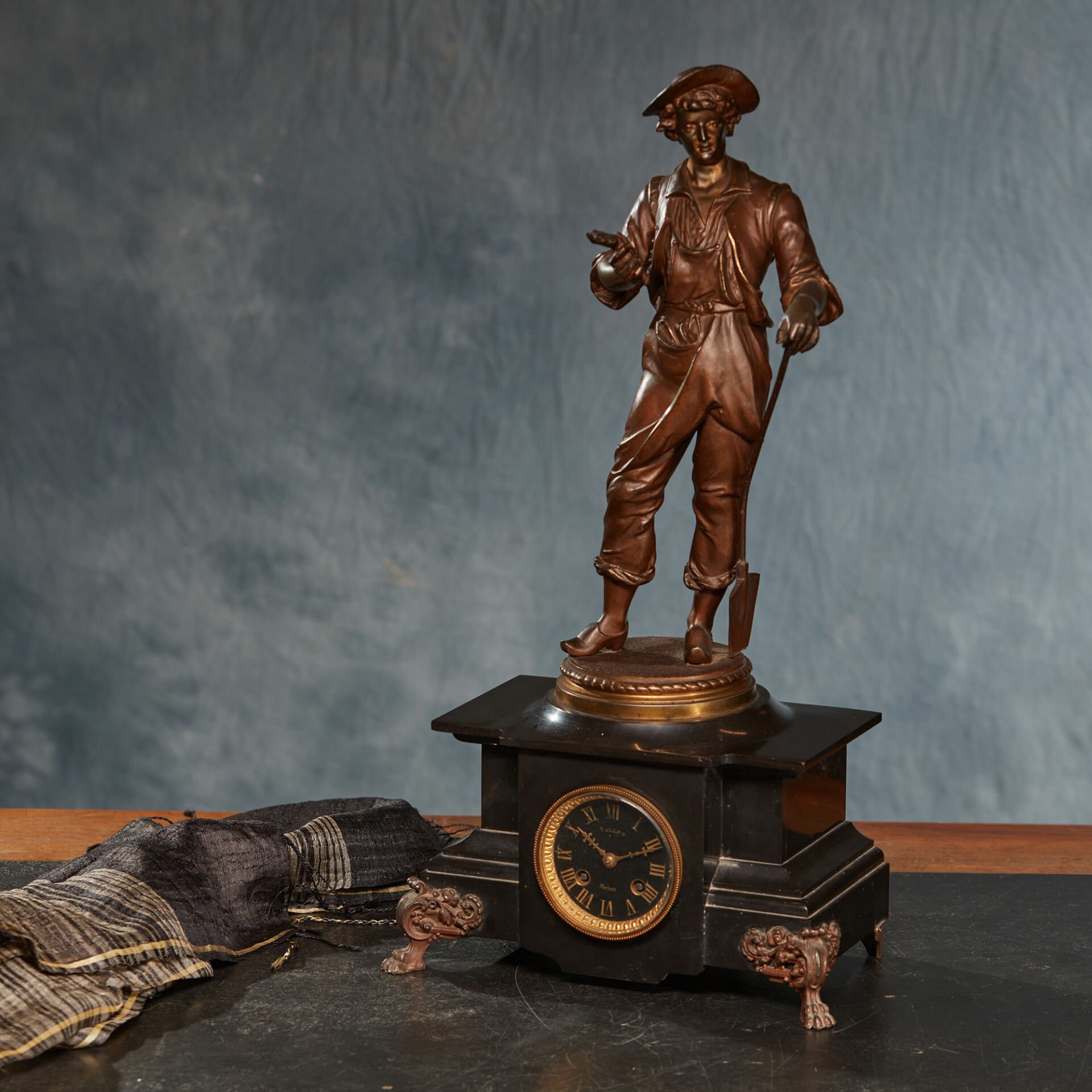 French Farmer Sculpture Clock
