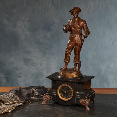 French Farmer Sculpture Clock