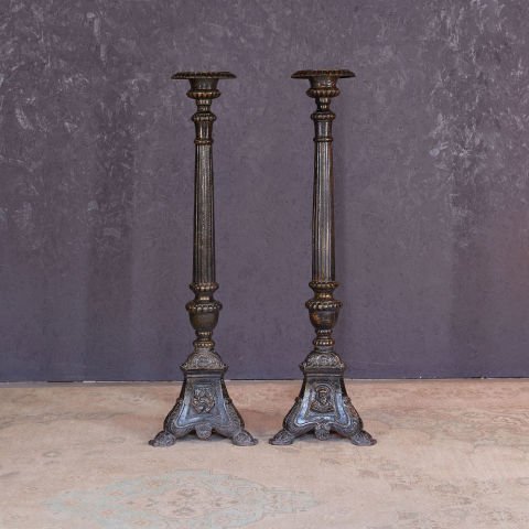 Double Cast Iron Candlestick