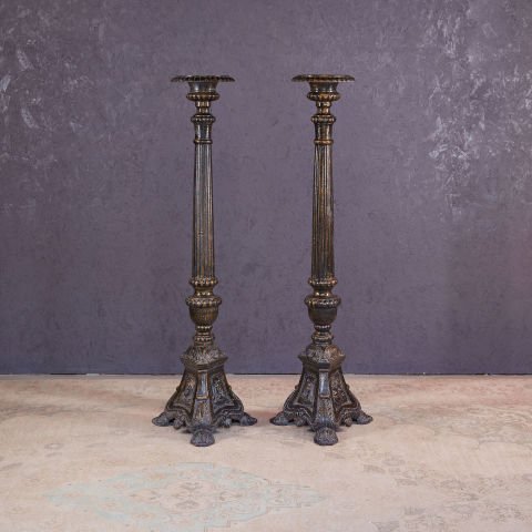 Double Cast Iron Candlestick