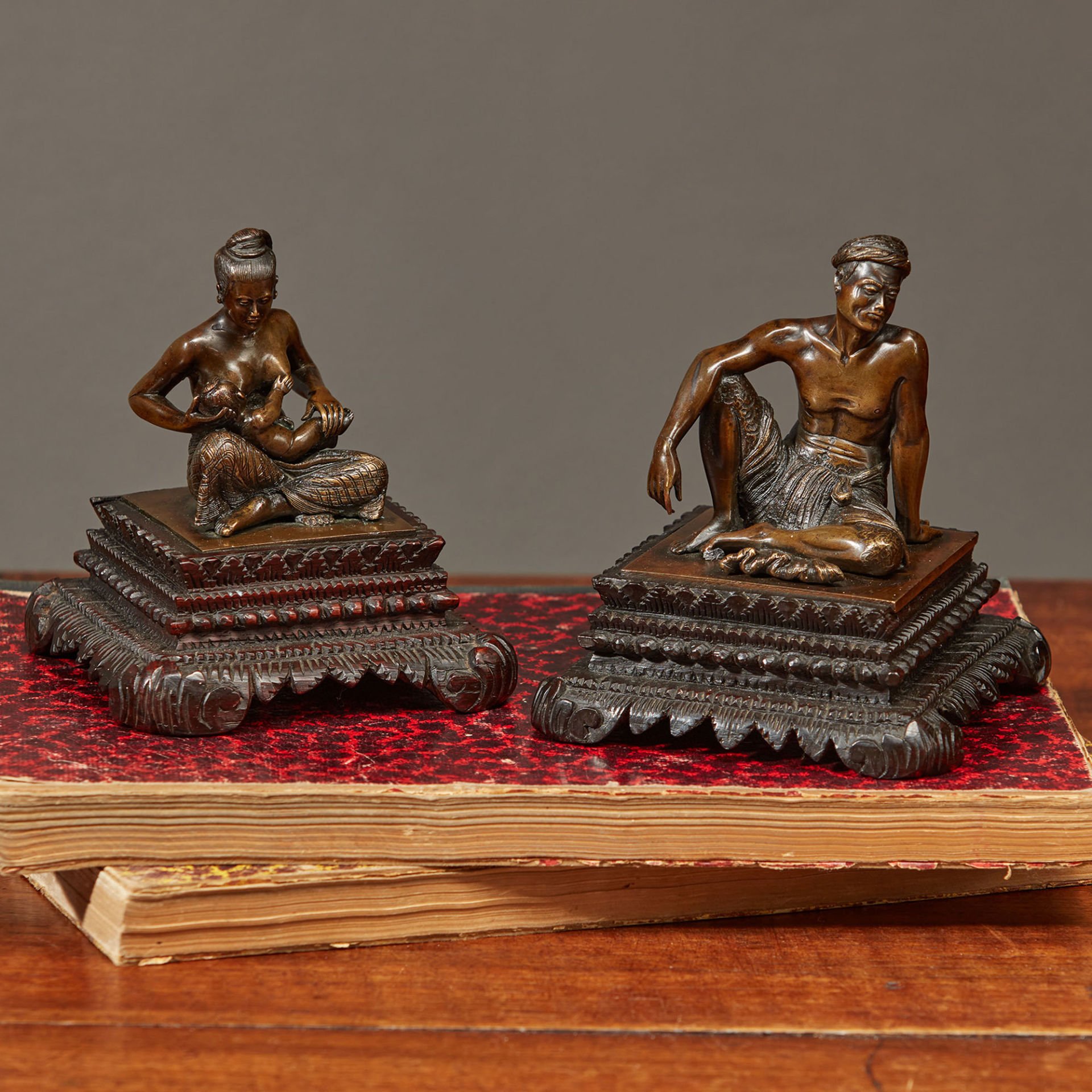 Double Bronze Oriental Statuette