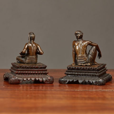 Double Bronze Oriental Statuette