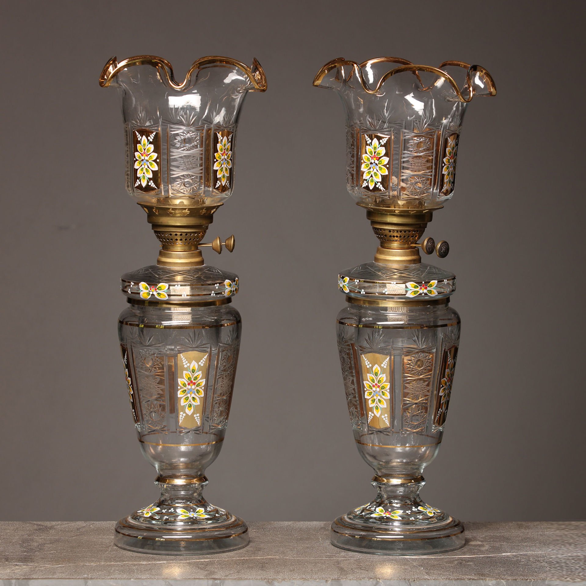 Transparent Bohemian Double Gas Lamps