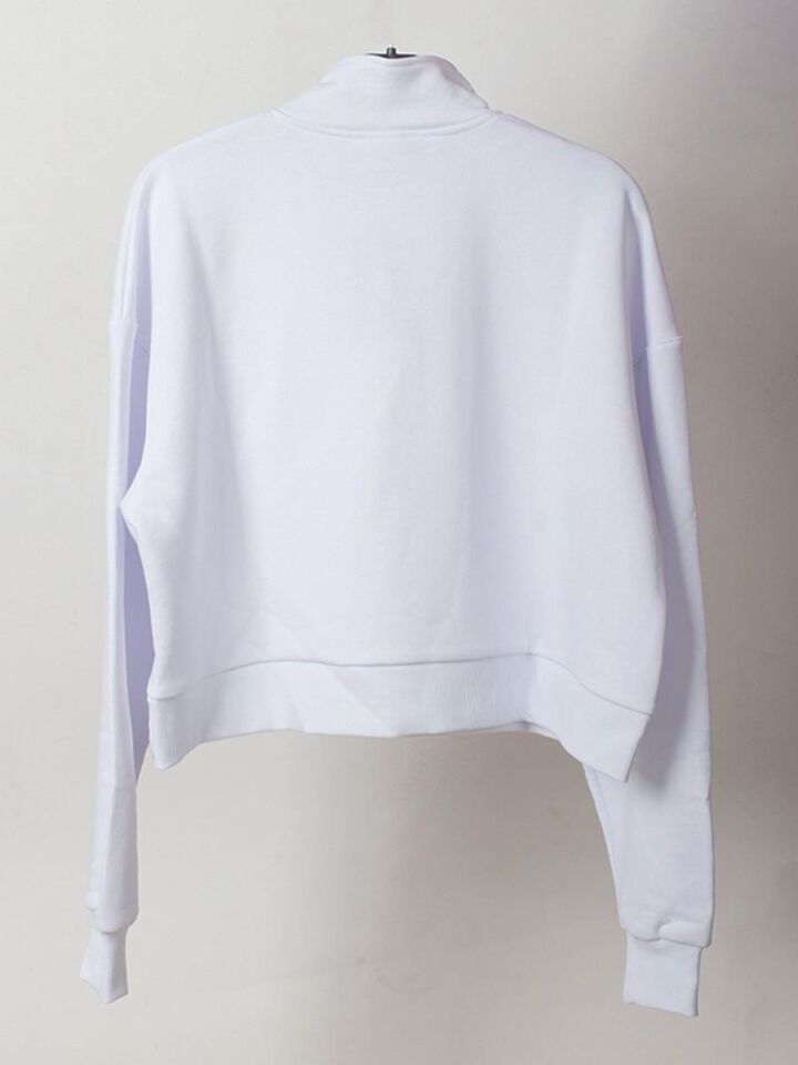 Basic Yarım Fermuarlı Crop Sweatshirt NT93