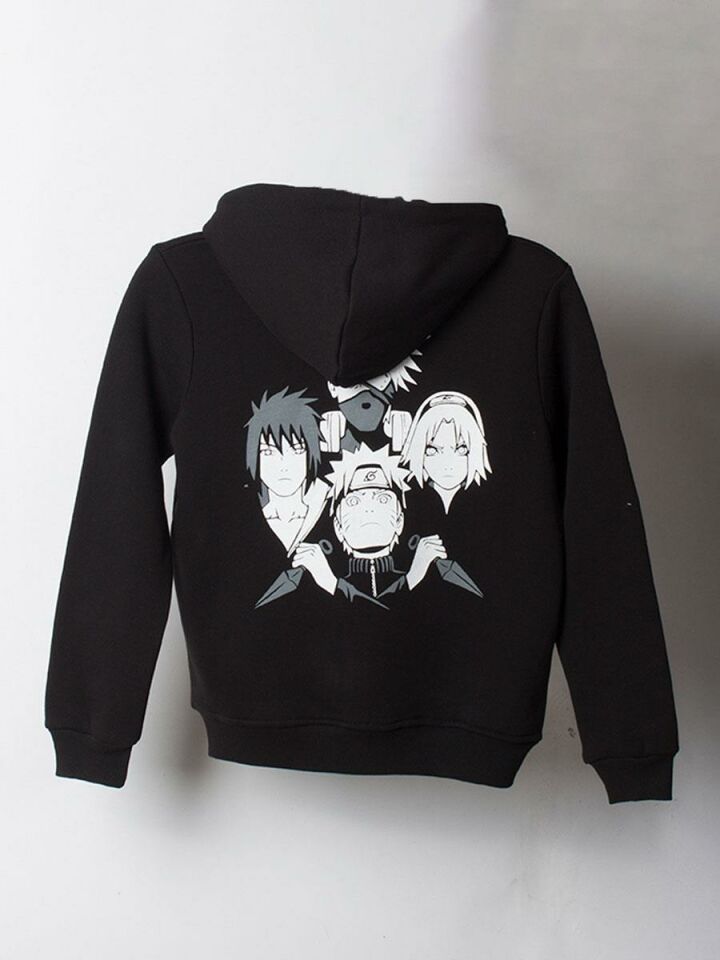 Naruto Sasuke Anime Çocuk Fermuarlı Sweatshirt