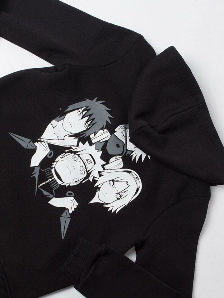 Naruto Sasuke Anime Çocuk Fermuarlı Sweatshirt