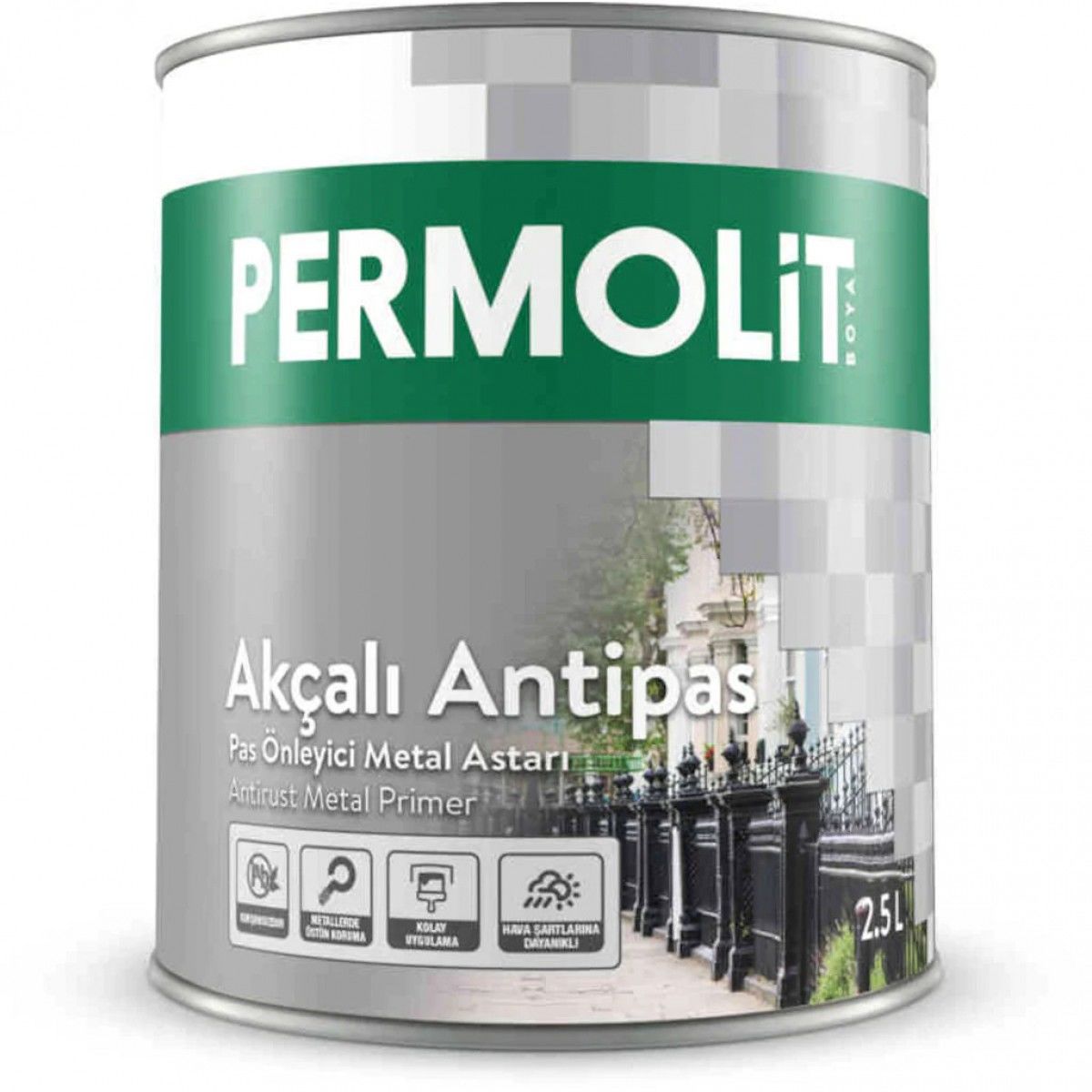Permolit Akçalı Antipas Pas Önleyici Metal Astarı - Gri