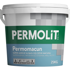 Permolit Permomacun Su Bazlı Süper Akrilik Dış Cephe Macunu 25 Kg