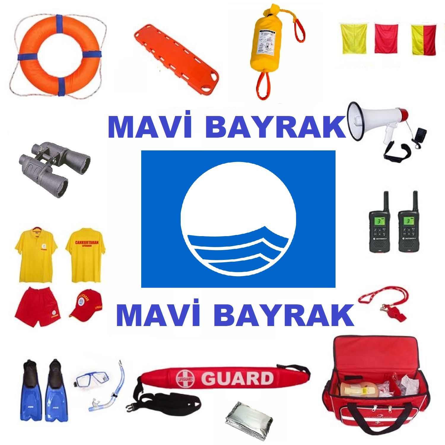 MAVİ BAYRAK CANKURTARAN MALZEME SET