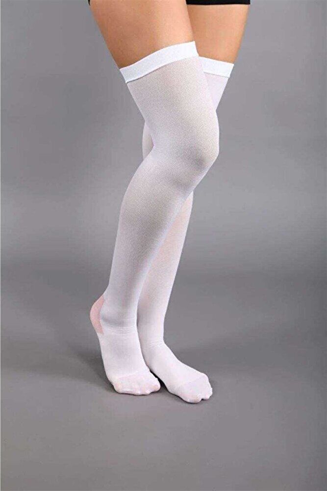 Anti Emboli Dizüstü Varis Çorabı-Beyaz Renkte-Bermed Sağlık
