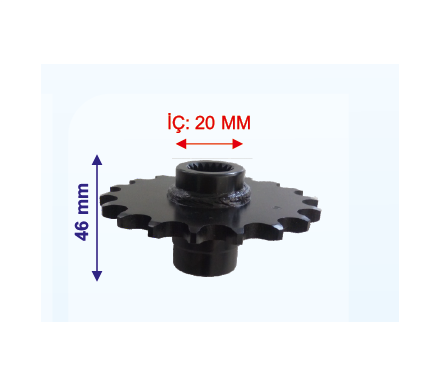 ATV ÖN DİŞLİ 520-18T İÇ 20 mm UZUN