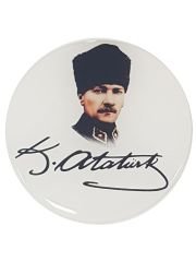 Atatürk Portre Büyük Sticker Yapıştırma 6 cm