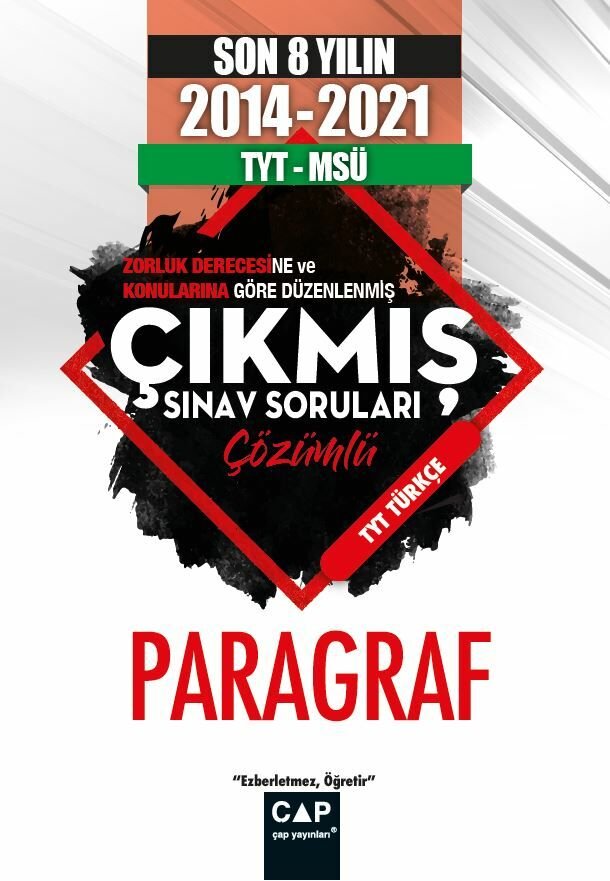 Çap Yayınları Çıkmış Sınav Soruları 8 Yıl Paragraf - 2022