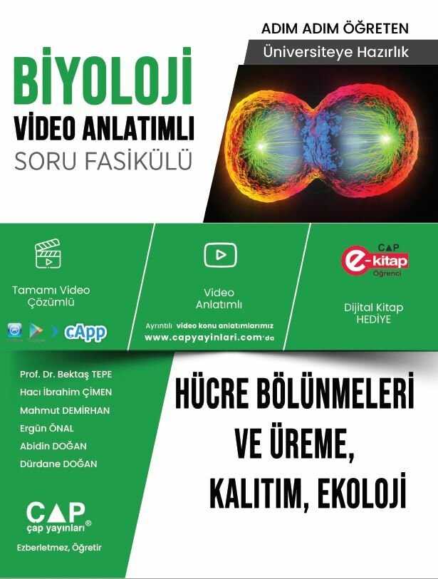 Çap Yayınları Üniversite Hazırlık Biyoloji Ka-Sb Hücre Bölünmeleri ve Üreme,Kal.Ek - 2023