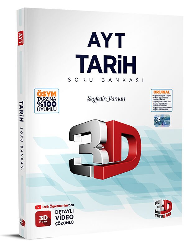 2023 AYT 3D Yayınları Tarih Soru Bankası