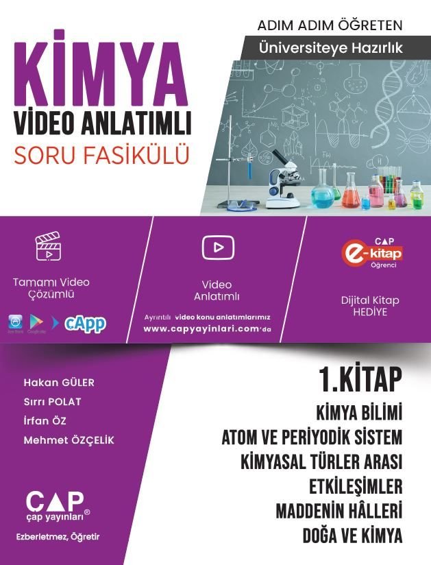 Çap Yayınları Üniversite Hazırlık Kimya Ka-Sb Bilimi 1.Kitap - 2021