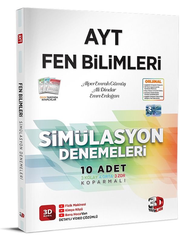 3D Yayınları AYT Fen Bilimleri Simülasyon Denemeleri