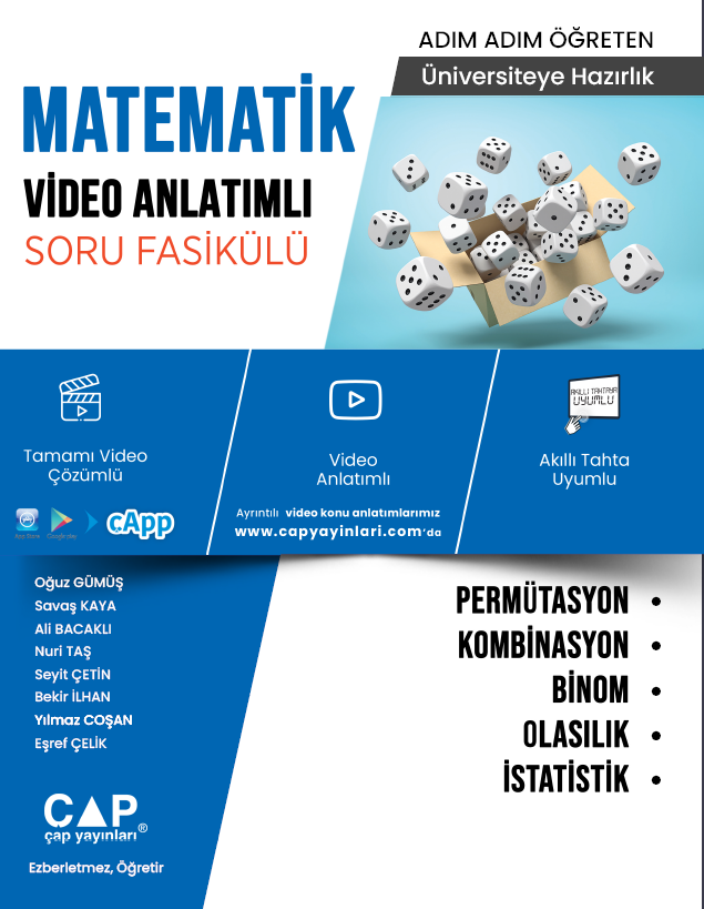 Çap Yayınları Üniversite Hazırlık Matematik Ka-Sb Permütasyon Kombinasyon Binom Olasılık - 22-23