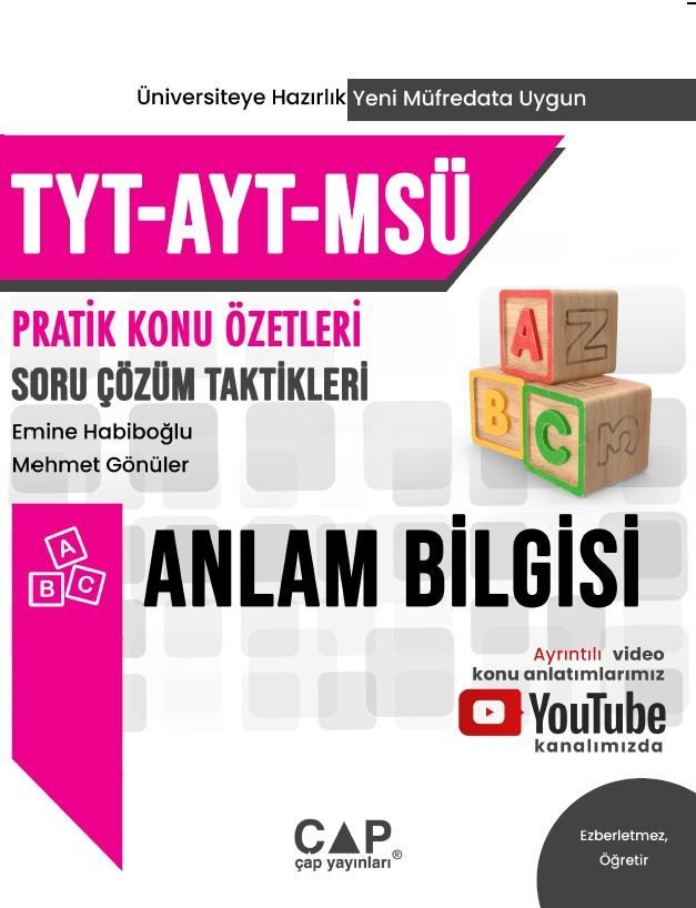 Çap Yayınları Üniversite Hazırlık Türkçe MSÜ Anlam Bilgisi - 2023