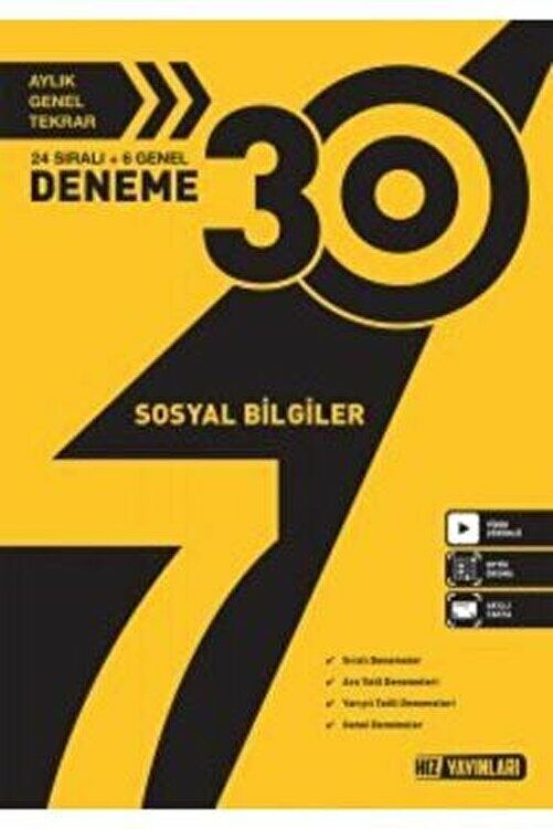 Hız Yayınları 7. Sınıf Sosyal Bilgiler 30 lu Deneme
