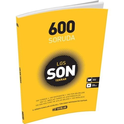 Hız Yayınları 8. Sınıf Tüm Dersler 600 Soruda Son Tekrar