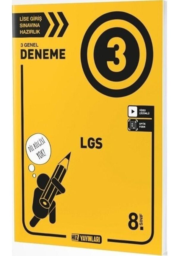 Hız Yayınları 8. Sınıf Tüm Dersler LGS 3 lü Genel Deneme