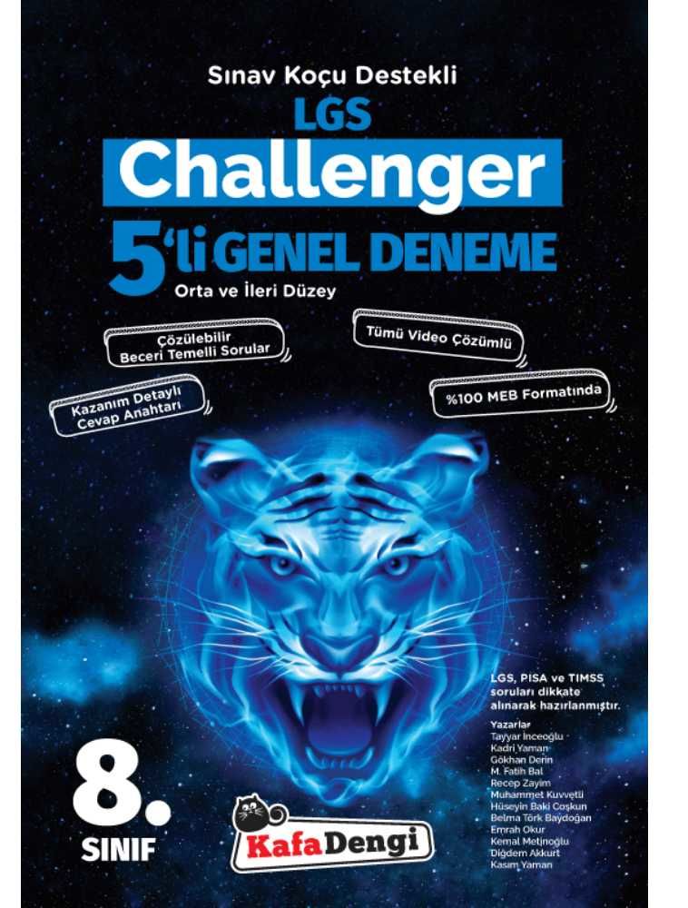 KafaDengi Yayınları 8.Sınıf 5'li Challenger Paket Deneme