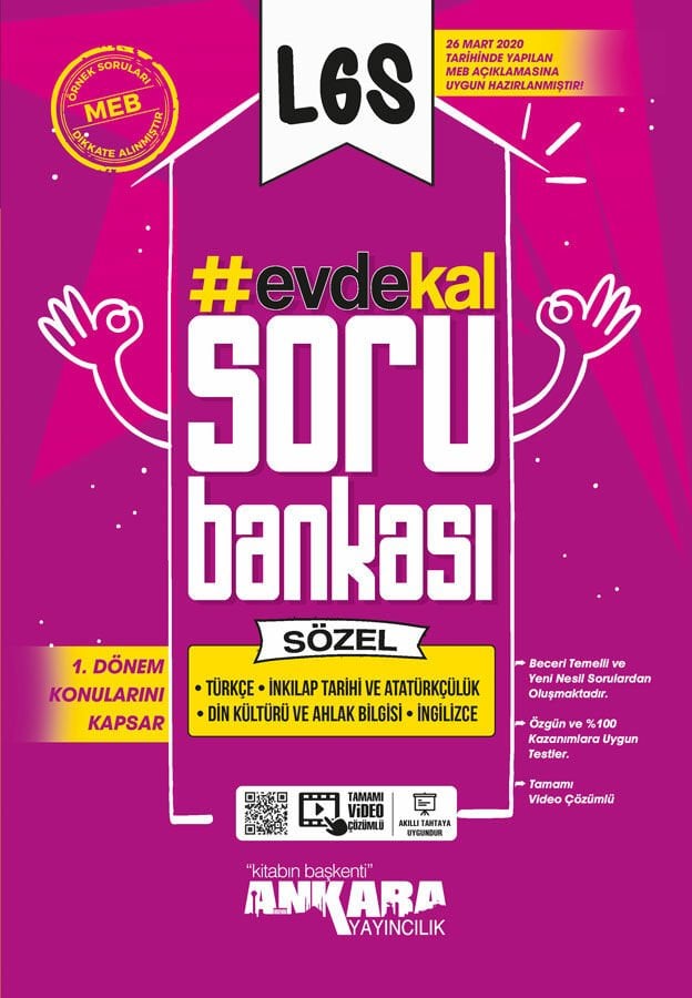 Ankara Yayıncılık 8.Sınıf Evde Kal Sözel Soru Bankası