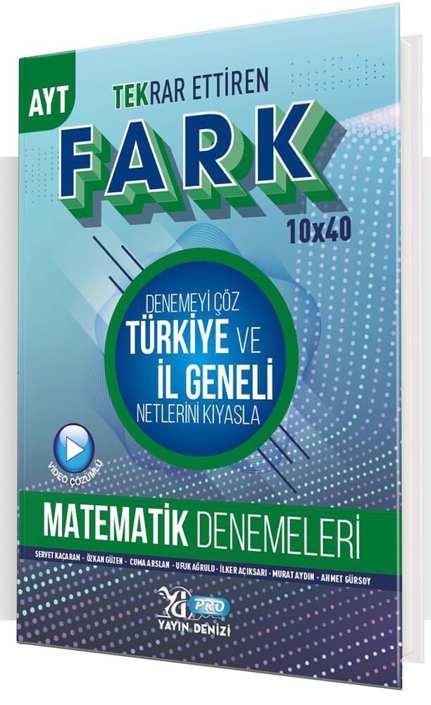 Yayın Denizi Yayınları YKS AYT Pro Fark Deneme Matematik - 2022
