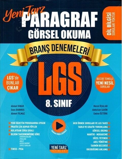 Yeni Tarz Yayınları 8.Sınıf Yeni Tarz Deneme  Paragraf Gör.- 2022