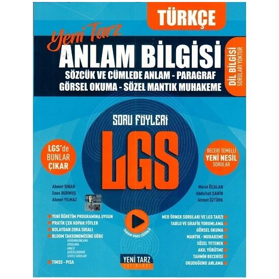 Yeni Tarz Yayınları 8.Sınıf Yeni Tarz S.B. Anlam Bilgisi  - 2022