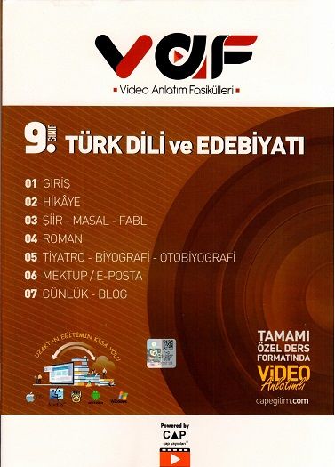 Vaf Yayınları 9.Sınıf Fasikül Türk Dili ve Edebiyatı - 2022