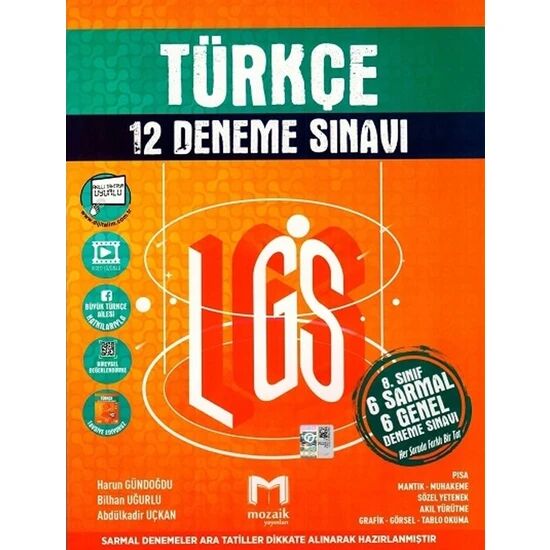 Mozaik Yayınları 8. Sınıf Mozaik Deneme 12'li Türkçe - 2022