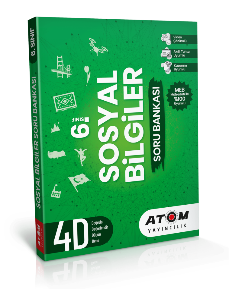 Atom Yayıncılık  6. Sınıf Sosyal Bilgiler 4D Soru Bankası