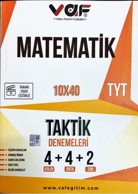 Vaf Yayınları TYT Taktik Deneme 10X40 Matematik  - 2022