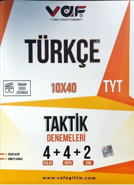 Vaf Yayınları TYT Taktik Deneme 10X40 Türkçe - 2022